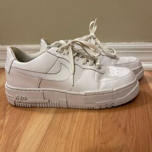 Nike White Air Force 1 Pixel Sneakers